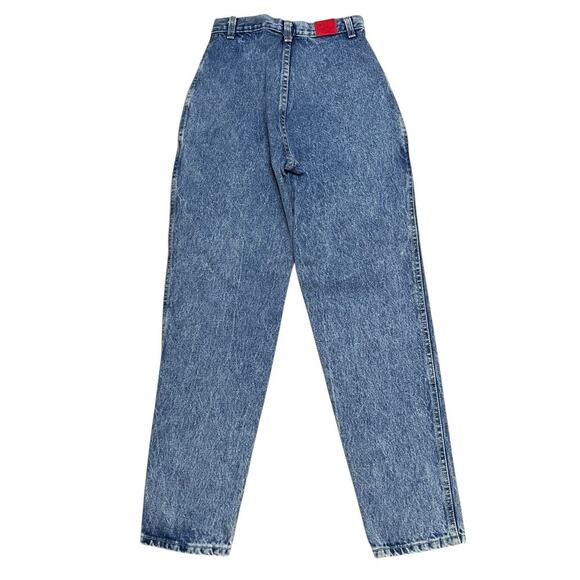 Vintage 90s Prezzia High Waisted Acid Wash Denim Mom Jeans‎ - Retro - 7 Juniors - Picture 3 of 10